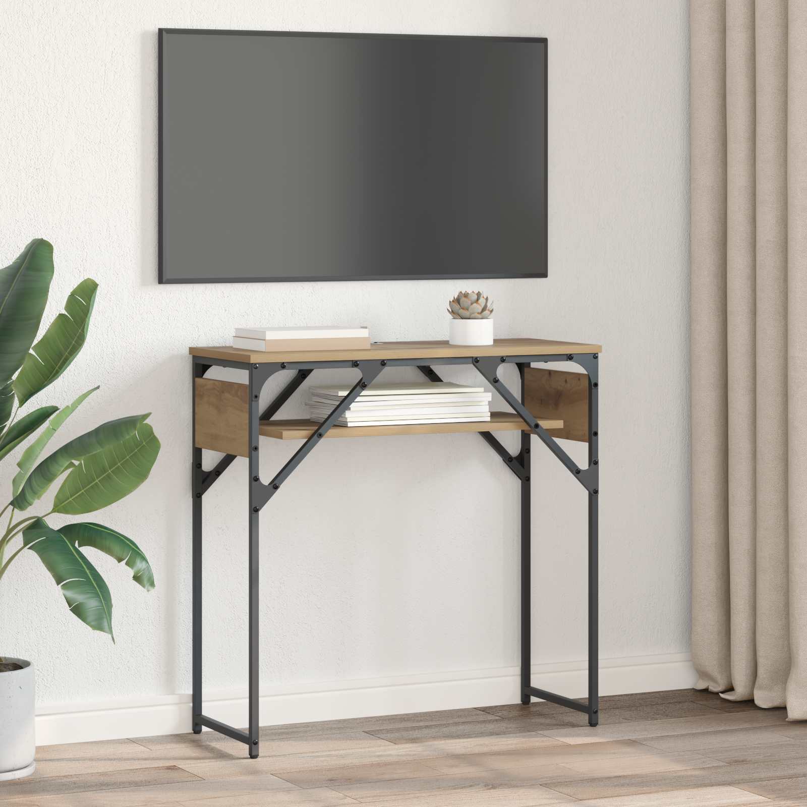 ΤραπέζιΚονσόλας Artisan Oak 75x30x75εκ. Επεξεργασμένο ξύλο - Pakobazaar