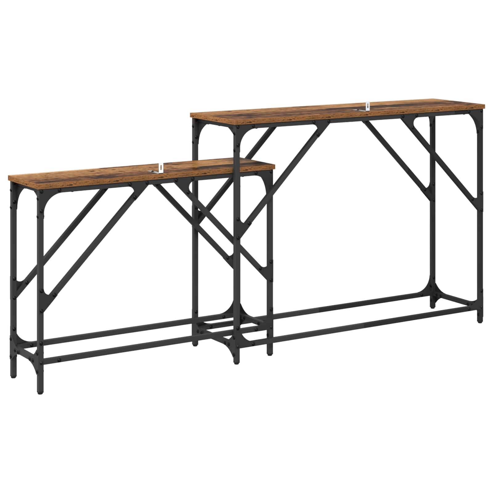 Τραπέζι κονσόλας 2 pcs Παλιό Ξύλο 100 x 28 x 75 εκ. - Pakobazaar