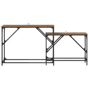 Τραπέζι κονσόλας 2 pcs Παλιό Ξύλο 100 x 28 x 75 εκ. - Pakobazaar