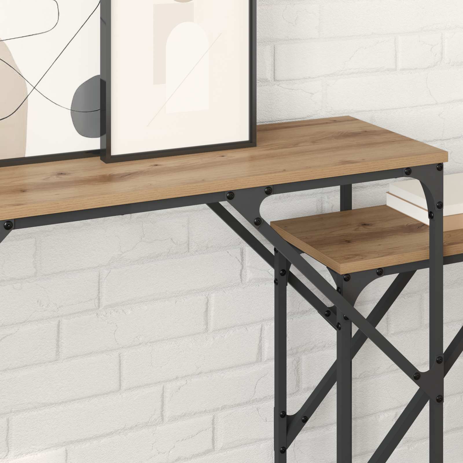 Τραπέζι κονσόλας 2 pcs Artisan Oak 100 x 28 x 75 εκ. - Pakobazaar