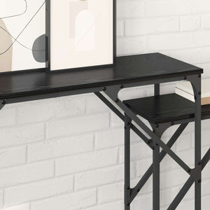 Τραπέζι κονσόλας 2 pcs Μαύρη Οξυά 100 x 28 x 75 εκ. - Pakobazaar