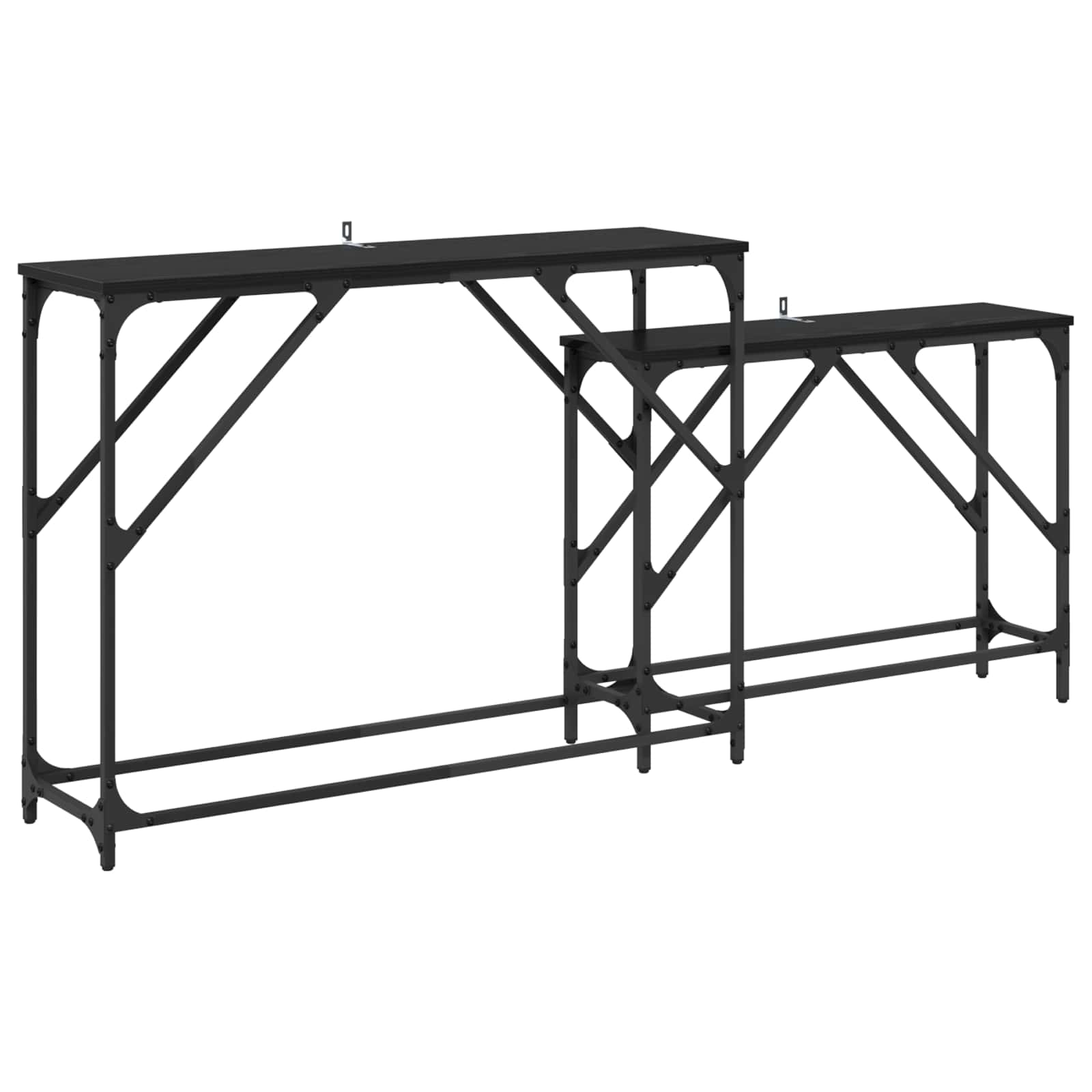 Τραπέζι κονσόλας 2 pcs Μαύρη Οξυά 100 x 28 x 75 εκ. - Pakobazaar