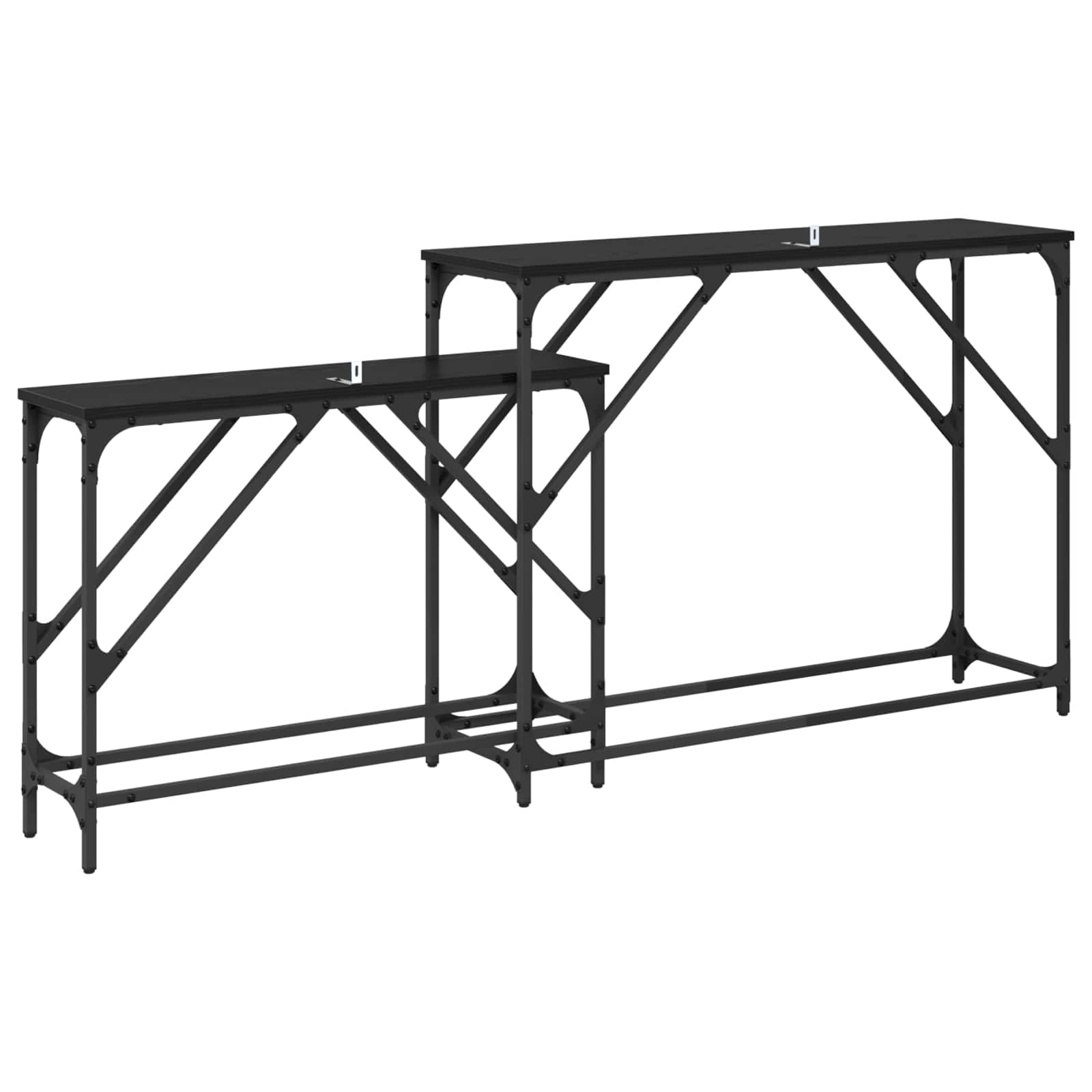 Τραπέζι κονσόλας 2 pcs Μαύρη Οξυά 100 x 28 x 75 εκ. - Pakobazaar