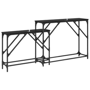 Τραπέζι κονσόλας 2 pcs Μαύρη Οξυά 100 x 28 x 75 εκ. - Pakobazaar