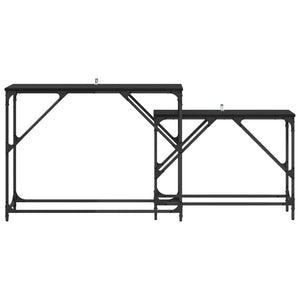 Τραπέζι κονσόλας 2 pcs Μαύρη Οξυά 100 x 28 x 75 εκ. - Pakobazaar