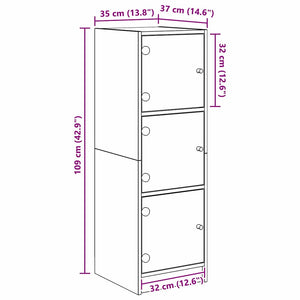Highboard Artisan Oak 35 x 37 x 109 εκ Επεξεργασμένο ξύλο - Pakobazaar