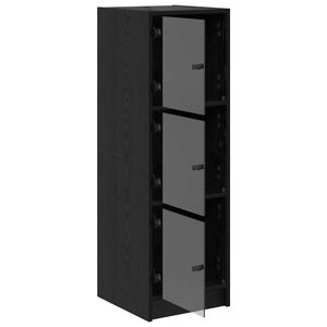 Highboard Μαύρη Οξυά 35 x 37 x 109 εκ Επεξεργασμένο Ξύλο