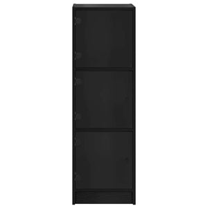 Highboard Μαύρη Οξυά 35 x 37 x 109 εκ Επεξεργασμένο Ξύλο