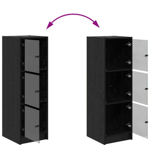 Highboard Μαύρη Οξυά 35 x 37 x 109 εκ Επεξεργασμένο Ξύλο