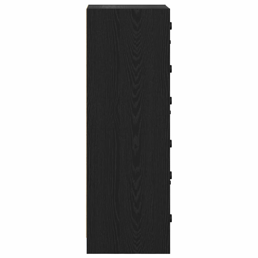 Highboard Μαύρη Οξυά 35 x 37 x 109 εκ Επεξεργασμένο ξύλο
