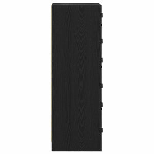 Highboard Μαύρη Οξυά 35 x 37 x 109 εκ Επεξεργασμένο Ξύλο