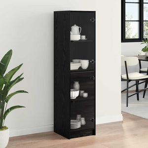Highboard Μαύρη Οξυά 35 x 37 x 142 εκ Επεξεργασμένο ξύλο - Pakobazaar
