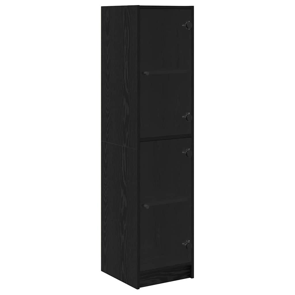 Highboard Μαύρη Οξυά 35 x 37 x 142 εκ Επεξεργασμένο ξύλο - Pakobazaar