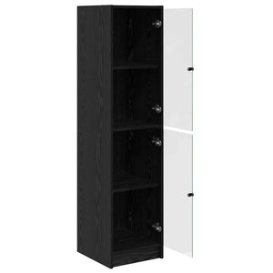 Highboard Μαύρη Οξυά 35 x 37 x 142 εκ Επεξεργασμένο ξύλο - Pakobazaar
