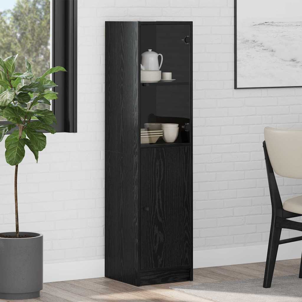 Highboard Μαύρη Οξυά 35 x 37 x 142 εκ Επεξεργασμένο ξύλο - Pakobazaar