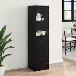 Highboard Μαύρη Οξυά 35 x 37 x 142 εκ Επεξεργασμένο ξύλο - Pakobazaar
