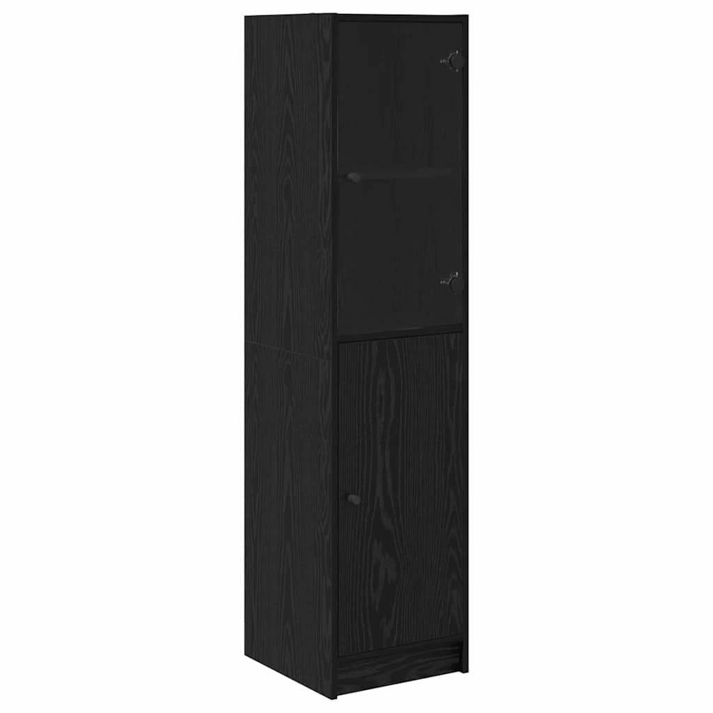 Highboard Μαύρη Οξυά 35 x 37 x 142 εκ Επεξεργασμένο ξύλο - Pakobazaar