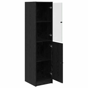 Highboard Μαύρη Οξυά 35 x 37 x 142 εκ Επεξεργασμένο ξύλο - Pakobazaar