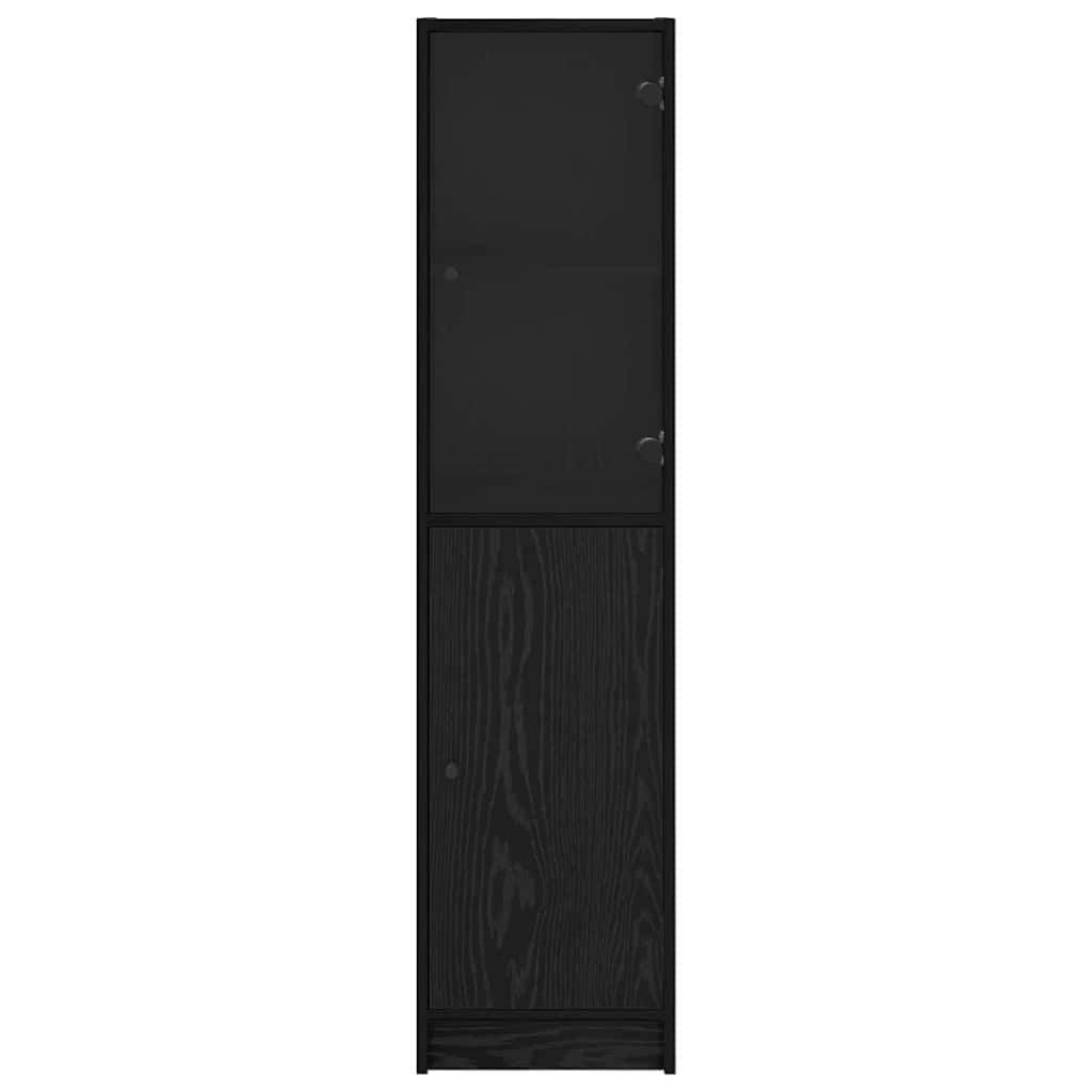 Highboard Μαύρη Οξυά 35 x 37 x 142 εκ Επεξεργασμένο ξύλο - Pakobazaar