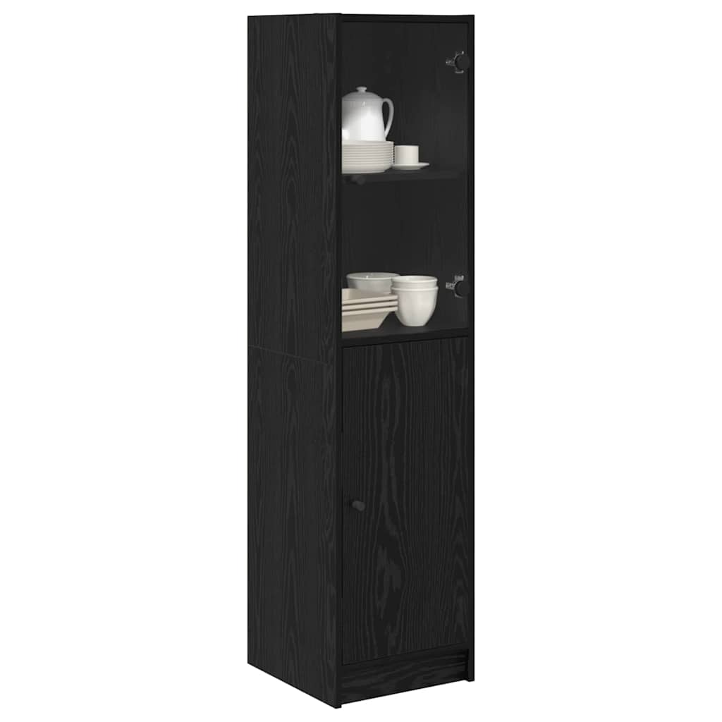 Highboard Μαύρη Οξυά 35 x 37 x 142 εκ Επεξεργασμένο ξύλο - Pakobazaar