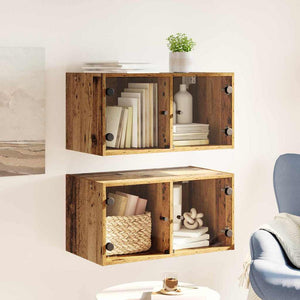 Ντουλάπια Τοίχου Επιτοίχιο 2 pcs Παλιό Ξύλο 68 x 37 x 35 εκ - Pakobazaar