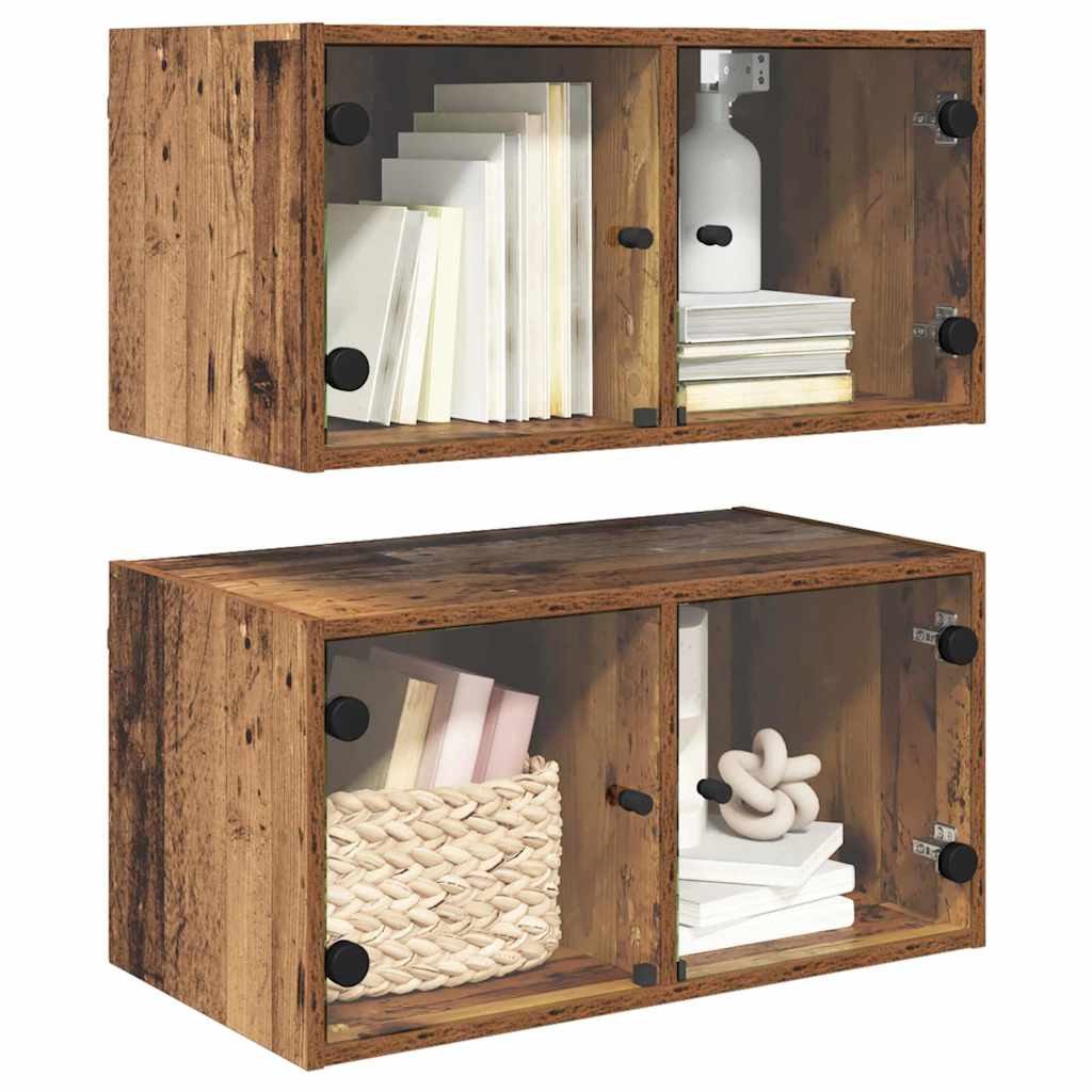 Ντουλάπια Τοίχου Επιτοίχιο 2 pcs Παλιό Ξύλο 68 x 37 x 35 εκ - Pakobazaar
