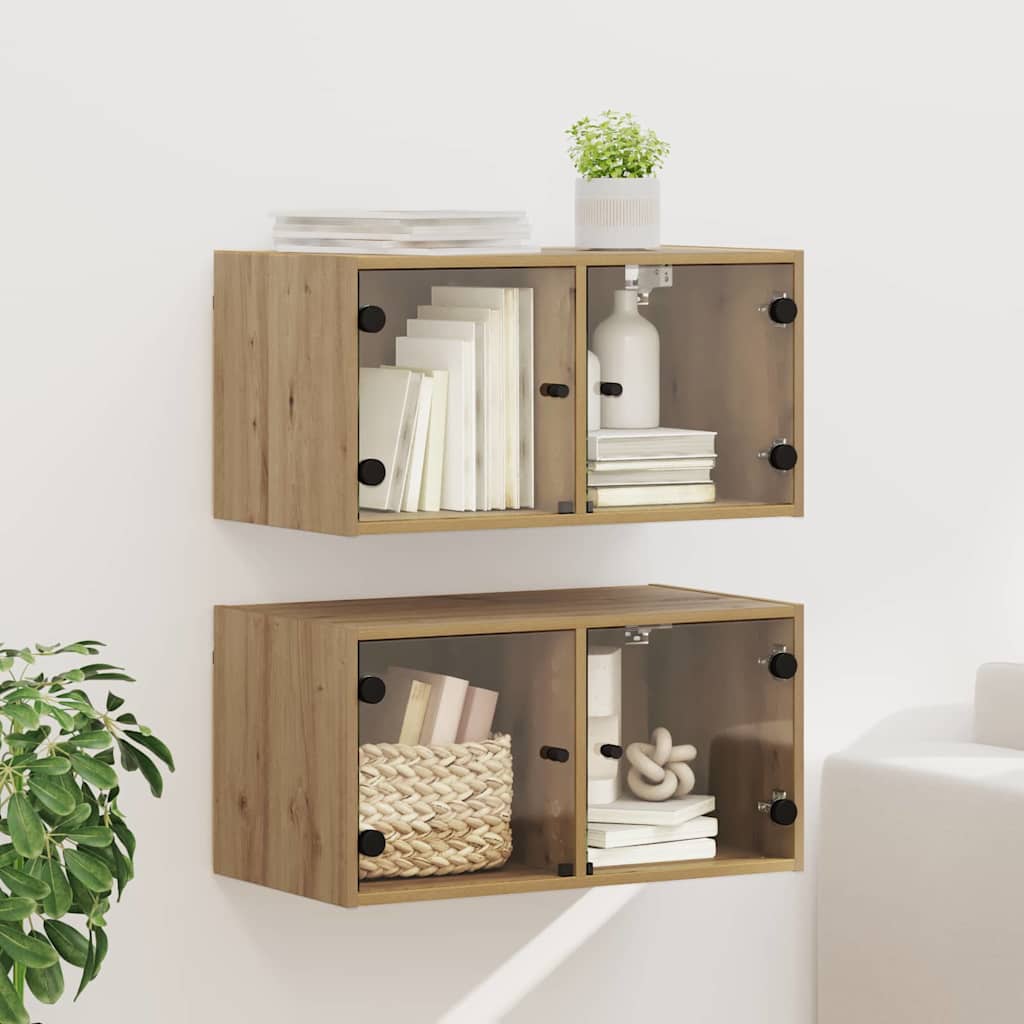 Ντουλάπια Τοίχου Επιτοίχιο 2 pcs Artisan Oak 68 x 37 x 35 εκ - Pakobazaar