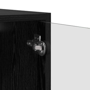 Ντουλάπια Τοίχου Επιτοίχιο 2 pcs Μαύρη Οξυά 68 x 37 x 35 εκ - Pakobazaar