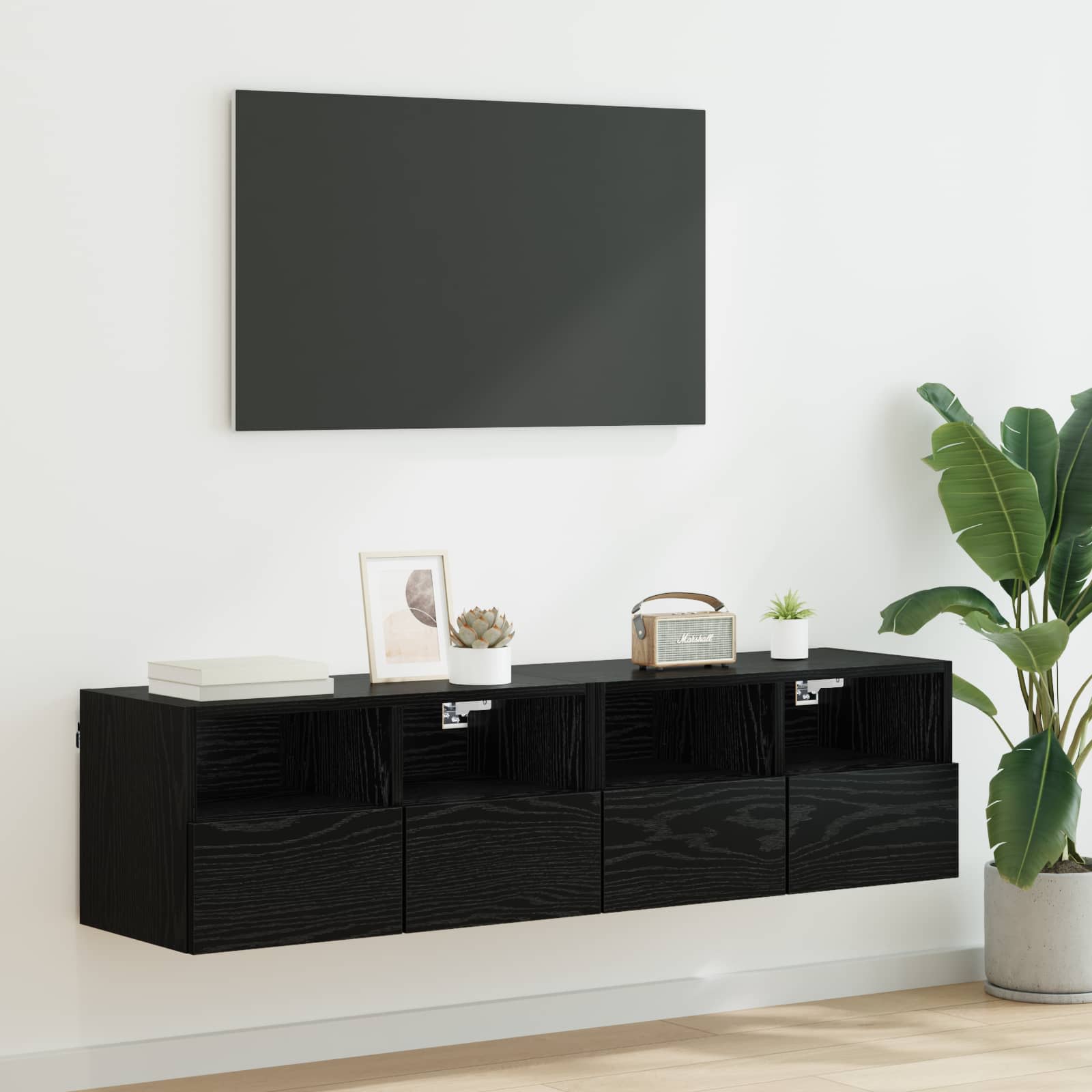Βάσεις τηλεόρασης Επιτοίχιο 2 pcs Μαύρη Οξυά 60 x 30 x 30 cm - Pakobazaar