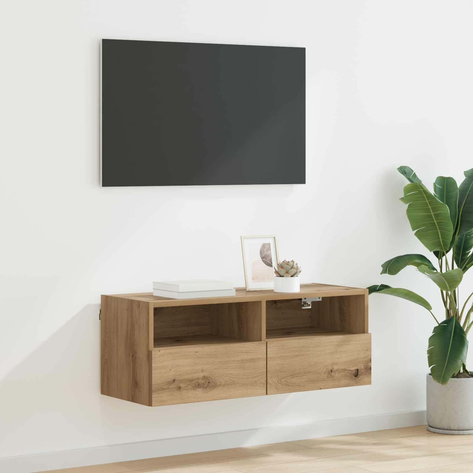 Ντουλάπι Τηλεόρασης Τοίχου Artisan Oak 80 x 30 x 30 εκ - Pakobazaar
