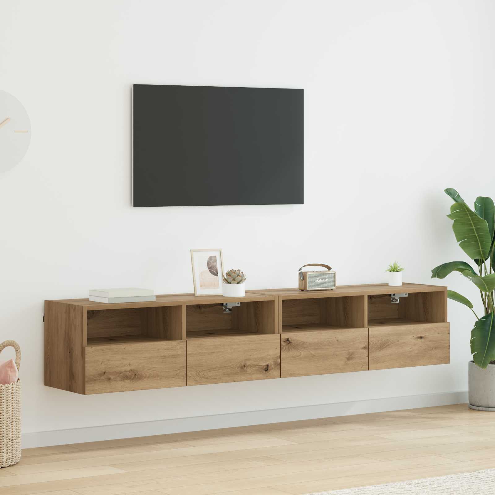 Βάσεις τηλεόρασης Επιτοίχιο 2 pcs Artisan Oak 80 x 30 x 30 εκ - Pakobazaar