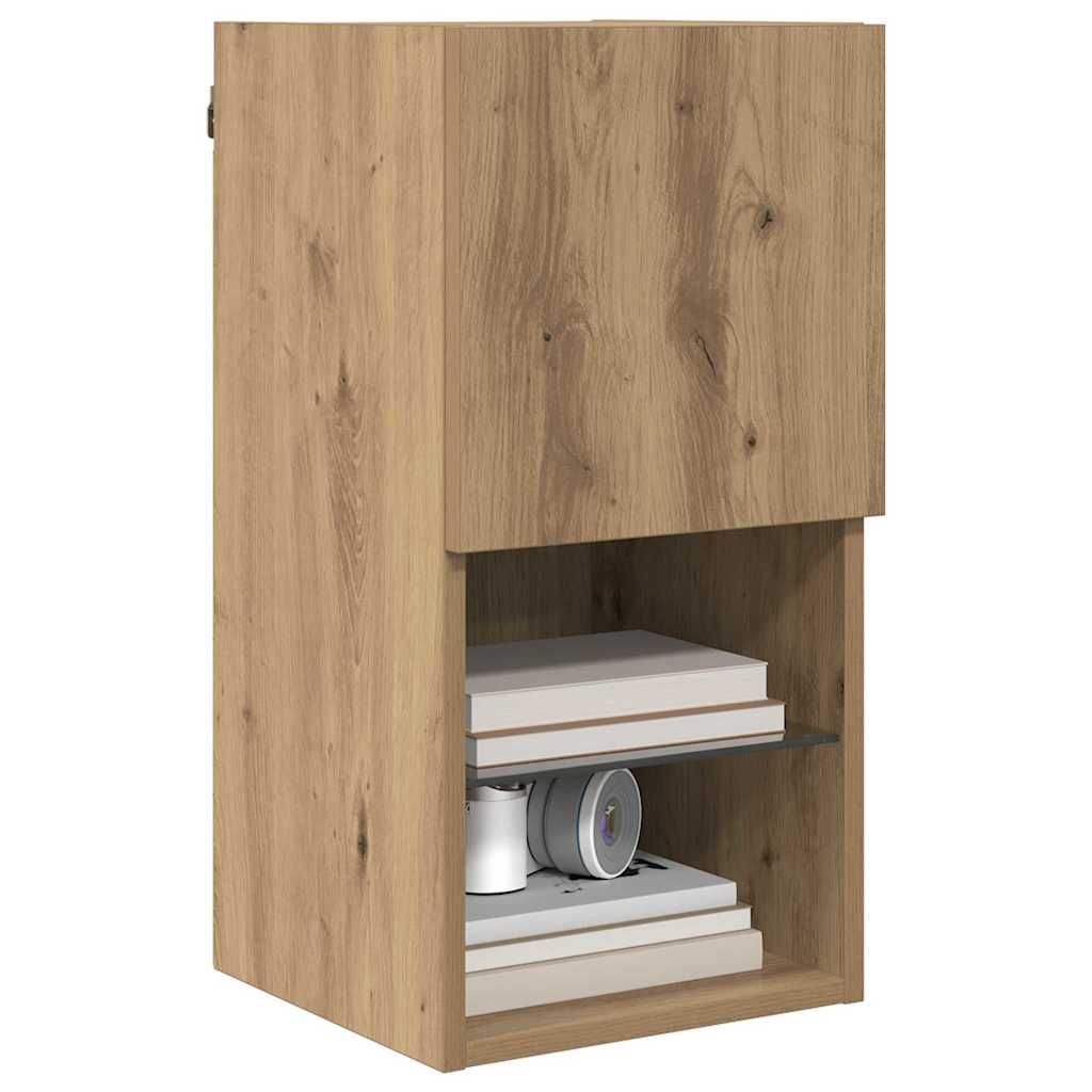 Τοίχου ντουλάπες τηλεόρασης Επιτοίχιο 2 pcs Artisan Oak - Pakobazaar