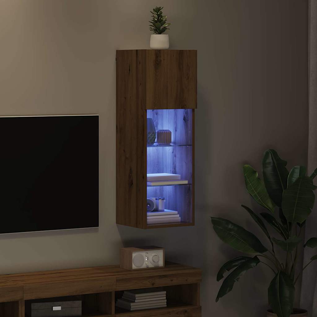 Κρεμαστός θρανίο τηλεόρασης Artisan Oak 30,5 x 30 x 90 cm - Pakobazaar