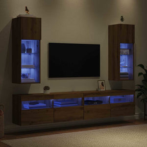 Τοίχου ντουλάπες τηλεόρασης 2 pcs Artisan Oak 30,5 x 30 x 90 cm - Pakobazaar