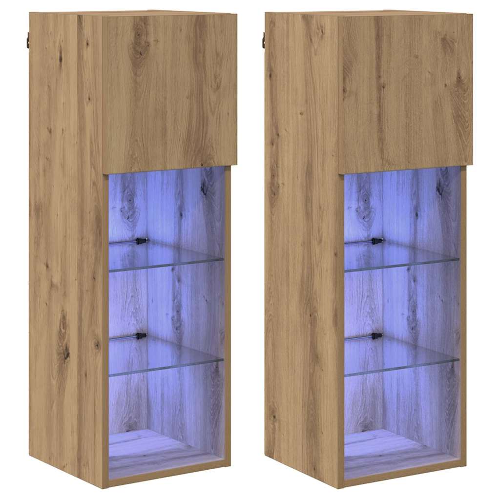 Τοίχου ντουλάπες τηλεόρασης 2 pcs Artisan Oak 30,5 x 30 x 90 cm - Pakobazaar