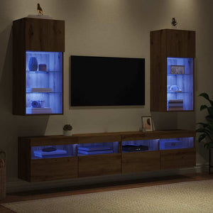 Τοίχου ντουλάπες τηλεόρασης 2 pcs Artisan Oak 40,5 x 30 x 90 εκ - Pakobazaar