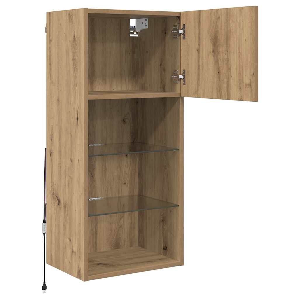 Τοίχου ντουλάπες τηλεόρασης 2 pcs Artisan Oak 40,5 x 30 x 90 εκ - Pakobazaar