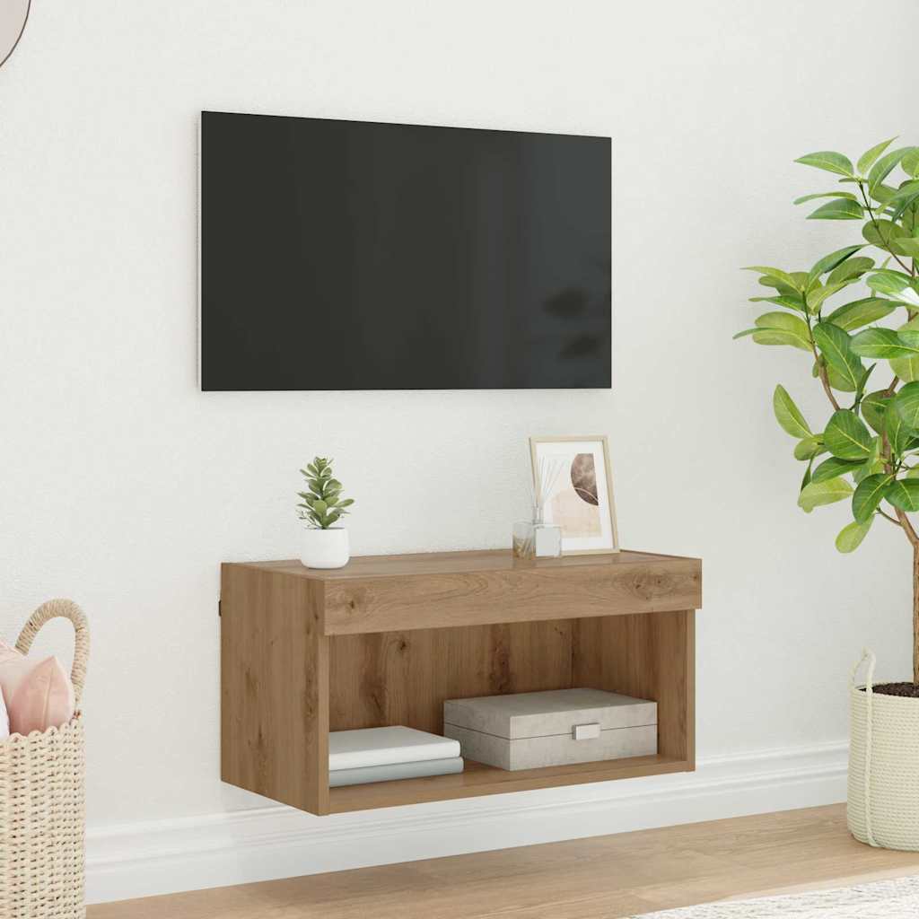 Σετ επίπλου τηλεόρασης με led Artisan Oak Επεξεργασμένο ξύλο - Pakobazaar