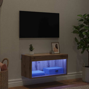 Σετ επίπλου τηλεόρασης με led Artisan Oak Επεξεργασμένο ξύλο - Pakobazaar
