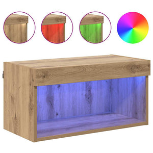Σετ επίπλου τηλεόρασης με led Artisan Oak Επεξεργασμένο ξύλο - Pakobazaar