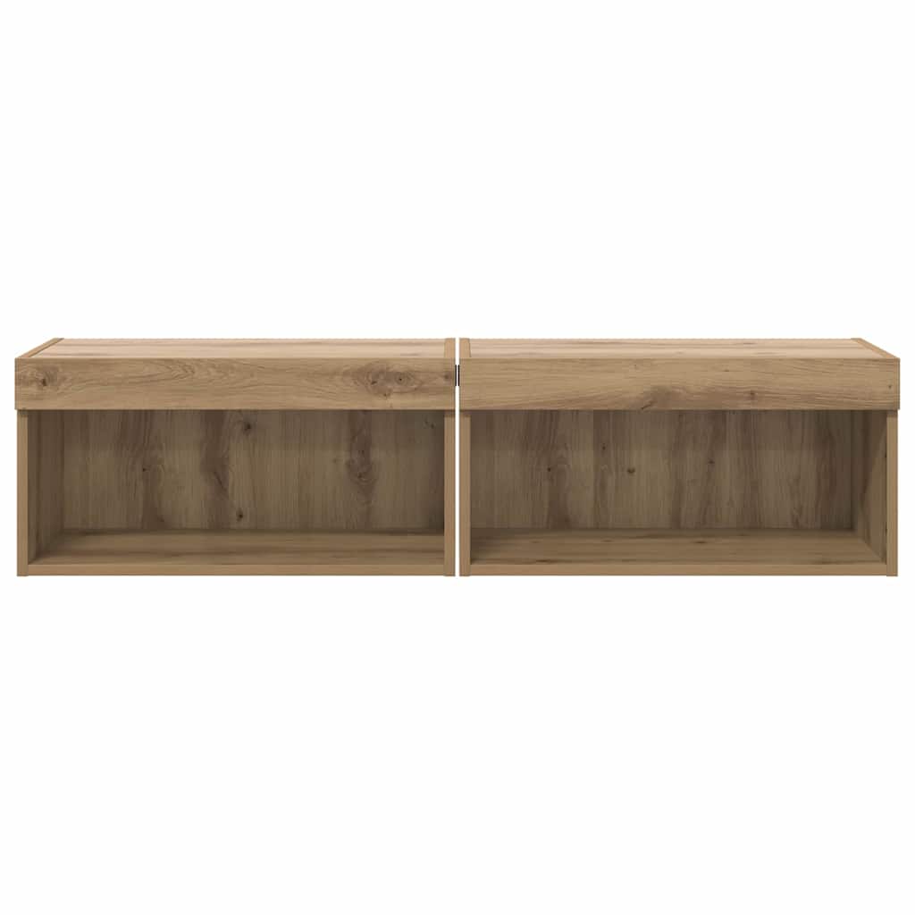 Σετ επίπλου τηλεόρασης με led Artisan Oak Επεξεργασμένο ξύλο - Pakobazaar