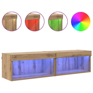 Σετ επίπλου τηλεόρασης με led Artisan Oak Επεξεργασμένο ξύλο - Pakobazaar