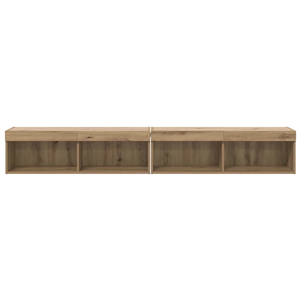 Σετ επίπλου τηλεόρασης με led Artisan Oak Επεξεργασμένο ξύλο - Pakobazaar