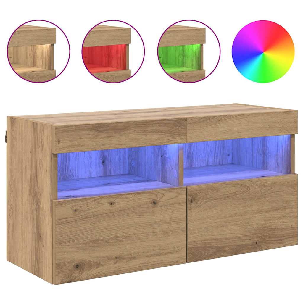 Ντουλάπι Τηλεόρασης Τοίχου Artisan Oak 80 x 30 x 40 εκ - Pakobazaar