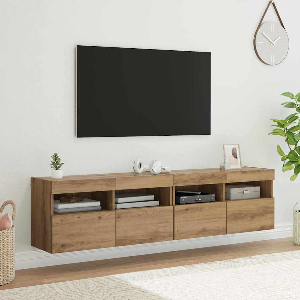 Βάσεις τηλεόρασης Επιτοίχιο 2 pcs Artisan Oak 80 x 30 x 40 εκ - Pakobazaar