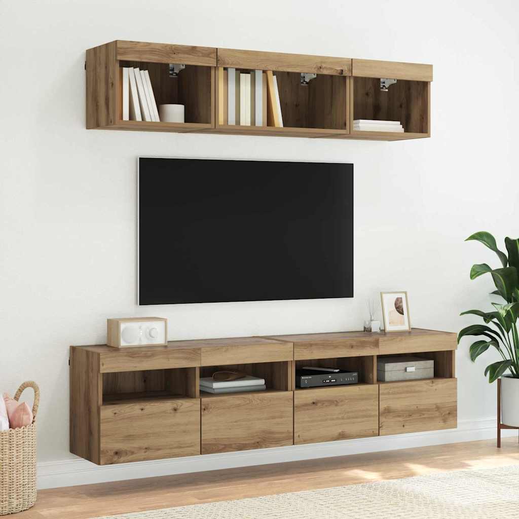 Βάσεις τηλεόρασης Επιτοίχιο 2 pcs Artisan Oak 80 x 30 x 40 εκ - Pakobazaar