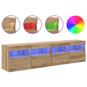 Βάσεις τηλεόρασης Επιτοίχιο 2 pcs Artisan Oak 80 x 30 x 40 εκ - Pakobazaar