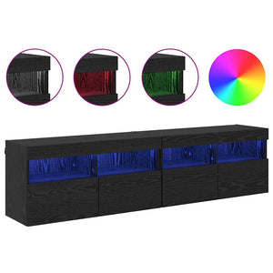 Βάσεις τηλεόρασης Επιτοίχιο 2 pcs Μαύρη Οξυά 80 x 30 x 40 εκ - Pakobazaar