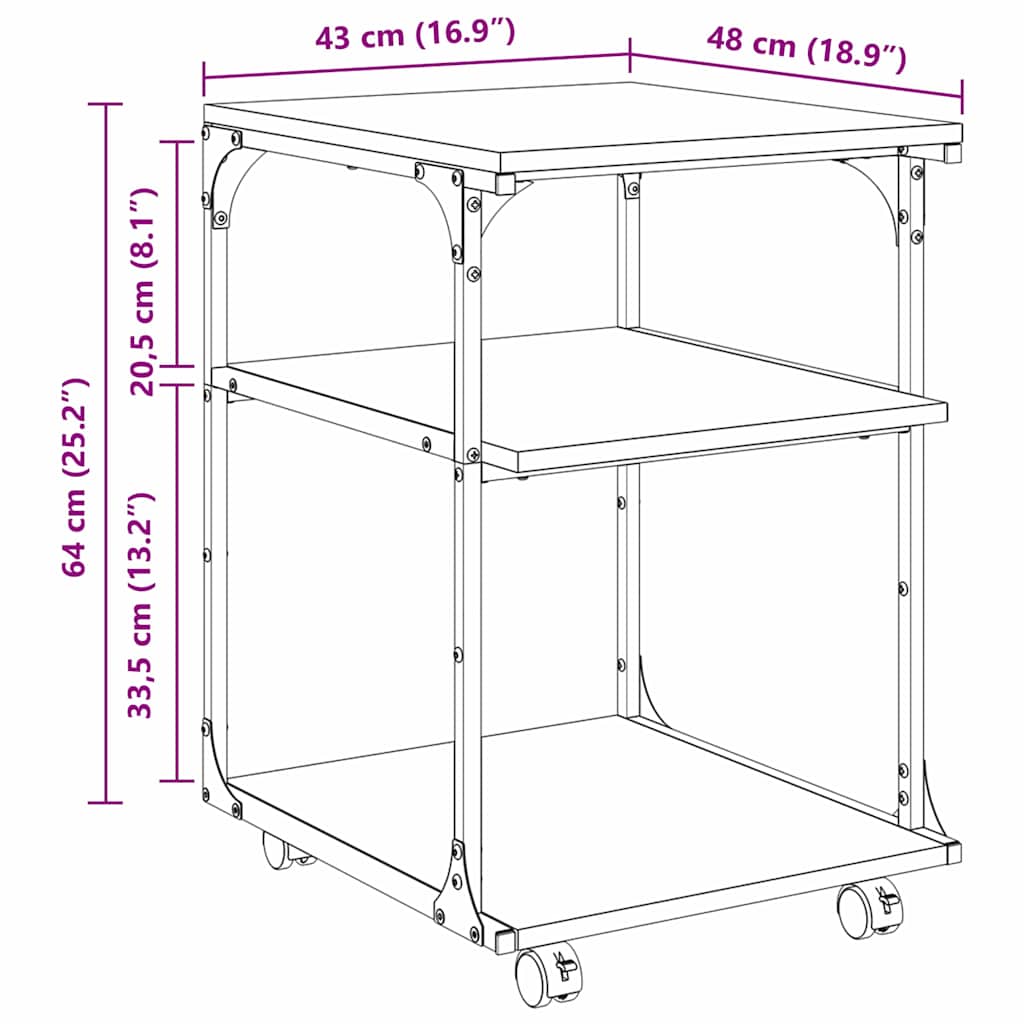 Σταντ Εκτυπωτή Artisan Oak 43 x 48 x 64 εκ Επεξεργασμένο ξύλο - Pakobazaar