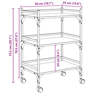 Καρότσι Κουζίνας Δρύς Sonoma 50 x 35 x 75,5 εκ - Pakobazaar